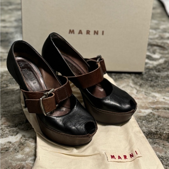 🔥Marni Scarpa platform‎ pump with box - brown & black from Neiman Marcus🔥 - Picture 10 of 10